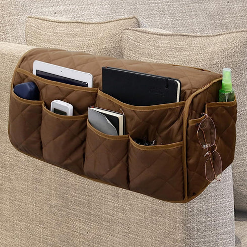 Armchair Caddy, Waterproof Sofa Armrest Organizer, Non Slip Recliner Organizer, Remote Holder for Recline, Recliner Caddy with 14 Pockets Storage ...