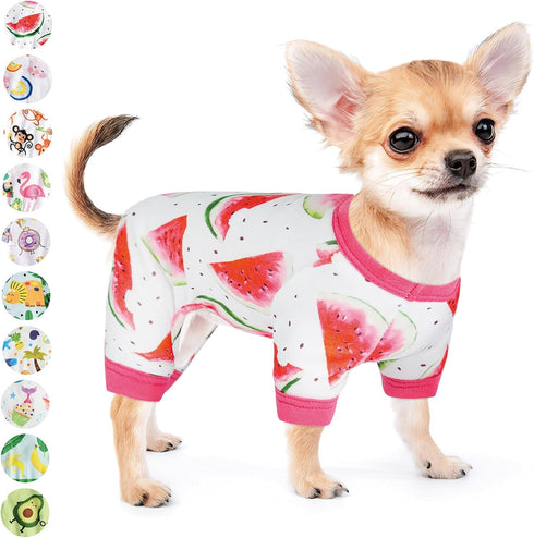 Dog Pajamas for Small Dogs Girl Boy Puppy Pjs Summer Pet Onesies for Chihuahua Yorkie Teacup Cute Soft Material Stretch Able Cat Clothes Outfit Ap...