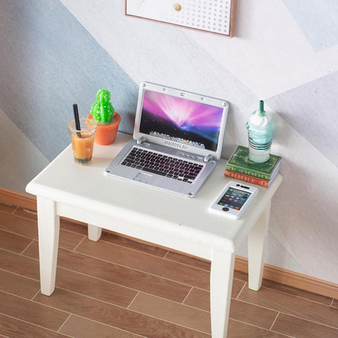 12Pcs Dollhouse Miniature Laptop Computer Tablet Phone Lamp Book Glasses Coffee Headset Simulation Accessories 1/12 1/6 Toy Pad Play Set Fits Barb...