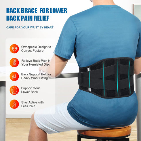CUEHEAT Back Brace for Lower Back Pain relief - Lumbar Support Belt for Women, Adjustable Back Support Belt with 5 Stays, Lower Back Brace for Sco...