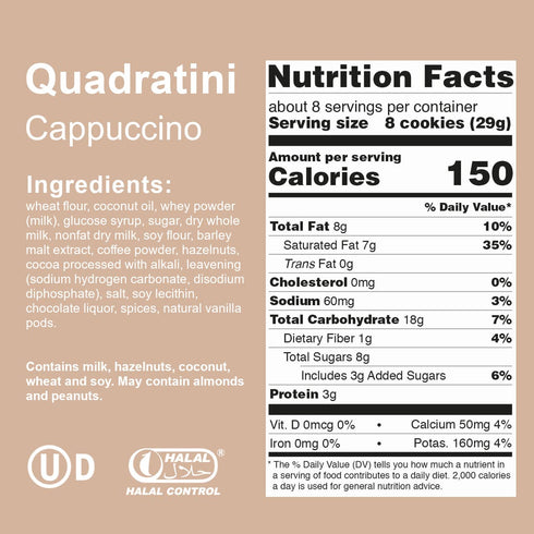 Loacker Quadratini Cappuccino Wafer Cookies (220g)...