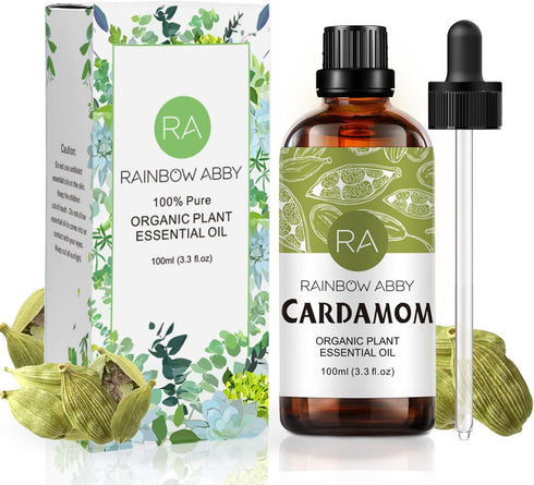 Cardamom Essential Oil (100ML), 100% Pure Natural Organic Aroma Cardamom Oil for Diffuser, Massage, Skin Care, Yoga...