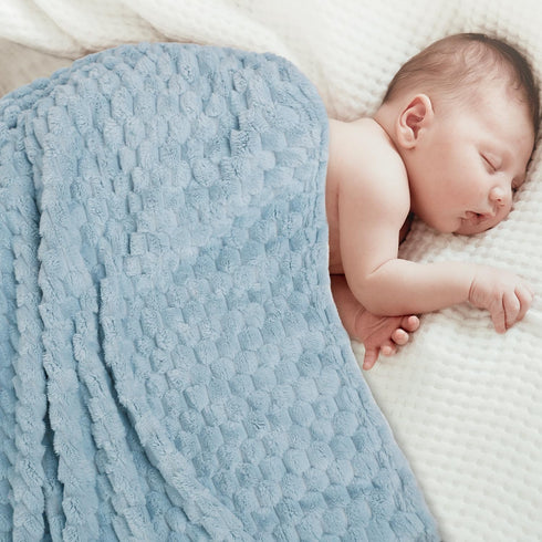 HOMRITAR Baby Blanket for Boys or Girls 3D Jacquard Fluffy Fuzzy Blanket for Infant, Soft Warm Cozy Flannel Fleece Warm Blanket Nursery, Stroller ...