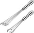 2 Pieces Stainless Steel Mini Ball Whisk 10-Inch and 12-Inch, Egg Beater Manual Mixer Whisk for Sauces Cream Cooking Blender...