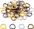 Swpeet 120Pcs 1/2 Inch - 13mm 4Colors Multi-Purpose Metal D Ring Semi-Circular D Ring for Hardware Bags Ring Hand DIY Accessories (Mixed Color, 1/...