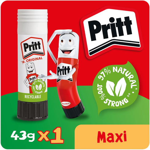 Pritt Glue Stick, Safe & Child-Friendly Craft Glue for Arts & Crafts Activities, Strong-Hold adhesive for School & Office Supplies, 1x43g Pritt St...