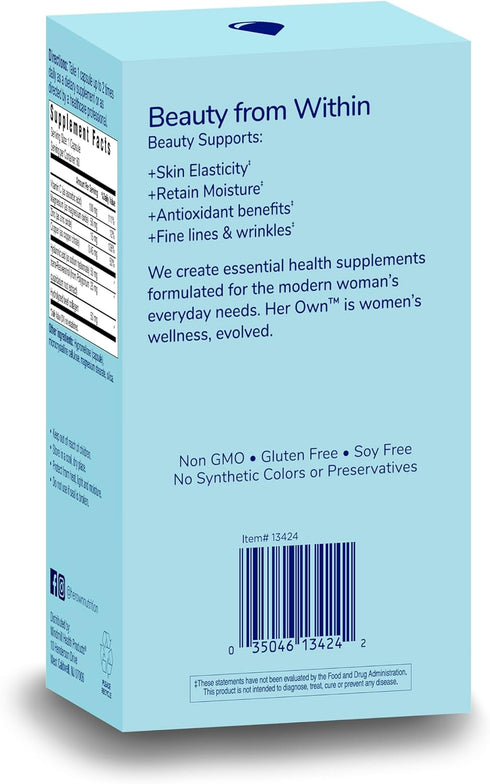 Her Own Beauty Hyaluronic Acid Capsules, Skin Hydration, Nourishes and Protects Skin, Essential Collagen, Hyaluronic Acid, Supports Beautiful Skin...