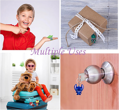 20PCS funny cartoon keychains?tags Goodie Bag Stuffer Christmas gifts and holiday charms...