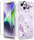 GVIEWIN for iPhone 14 Plus Case Floral, with Screen Protector + Camera Lens Protector, Soft Slim Clear Flower Shockproof Full Body Protective Wome...