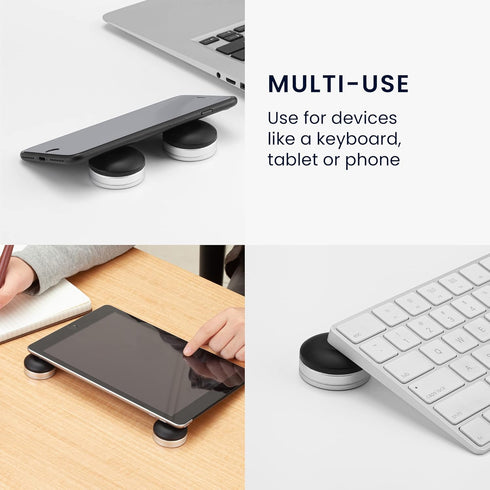 kwmobile Laptop Riser Pads for Laptop/Notebook/Ultrabook Laptops - Under Laptop Feet Stand for Better Ventilation - Black/Silver...
