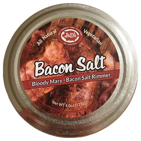 J&D's Bloody Mary Bacon Salt Rimmer Tin, Bacon Flavored Rimming Salt, Kosher, Vegetarian...