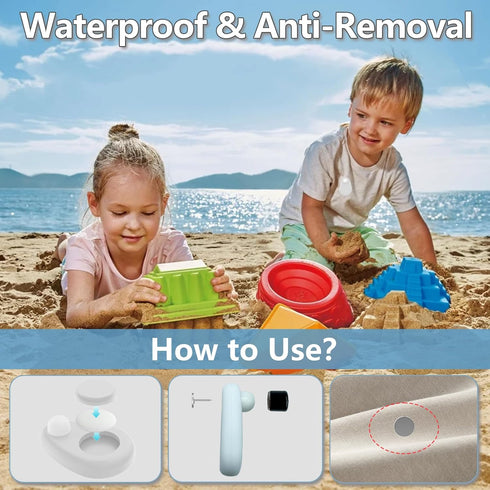 2 Pack Waterproof AirTag Holder for Kids Hidden, Anti-Removal GPS Tracker Case Compatible with Apple Airtag, Anti-Lost Silicone Protective Case wi...