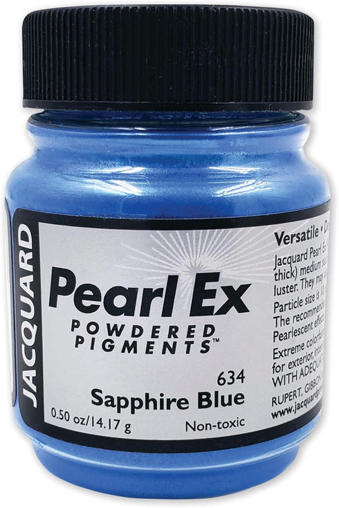 Jacquard Pearl Ex Pigment Powder 0.5 oz Sapphire Blue - Loose Mica Powder for Epoxy Resin, Watercolors, Calligraphy Ink & Clay - Epoxy Pigment Pow...