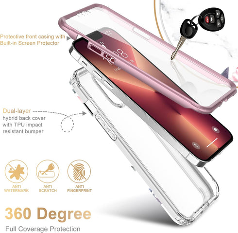 Esdot for iPhone 13 Pro Max Case with Built-in Screen Protector,Military Grade Cover with Fashion Designs for Women Girls,Protective Phone Case 6....