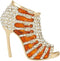 EVER FAITH Austrian Crystal Brown Enamel Sexy High Heel Brooch Pin Clear Gold-Tone...