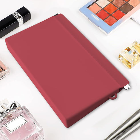 Silicone Cosmetic Bag, Silicone Makeup Bag, Waterproof Zipperless Self-Sealing Portable Travel Cosmetic Bag, Toiletries Bag, for Cosmetics Organiz...