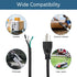 10FT Power Cable Replacement, Cable 110V 115V 120V 300V Pigtail for Appliance, NEMA 5-15P Plug US SJT 18AWG (18/3)...