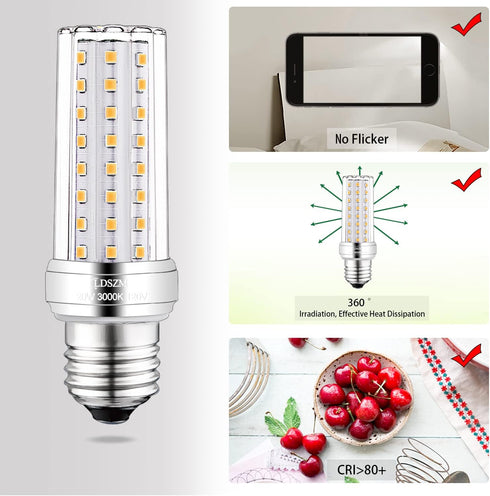 E26 LED bulbs,20W LED Corn Light Bulb,150W Equivalent 2000lm CRI 85+ Warm White 3000K E26/E27 Base Non-dimmable Ceiling Fan Light Bulbs for Indoor...