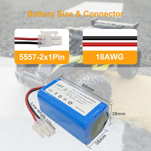 KBT Vacuum Replacement Battery 14.4V 3000mAh Large Capacity Compatible with ILIFE A4s, A4s Pro, A6, A7, A8, A9 Home Smart Vacuum Cleaner Robot...