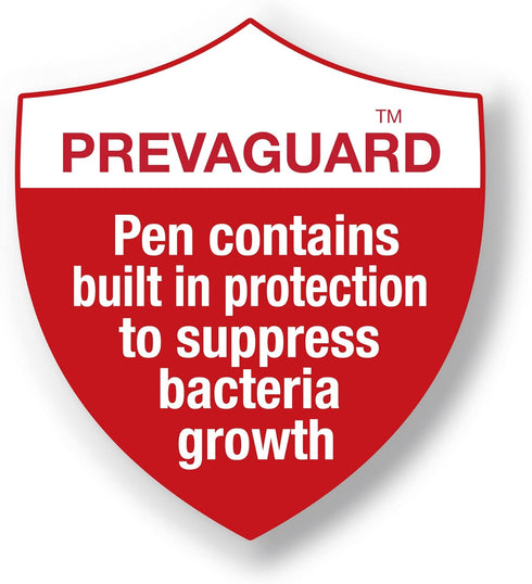 BIC PrevaGuard Round Stic Ballpoint Pen With Built-in Protection To Suppress Bacteria Growth, Medium Point (1.0 mm), Blue, 12-Count...