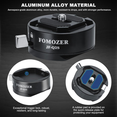 JF-Q2S Arca Type Camera Qucik Release Plate Kit, with Arca Swiss Peak Design Capture V3 Camera Clip?1/4" 3/8" Thread for Tripod Slider, Weighs 120...