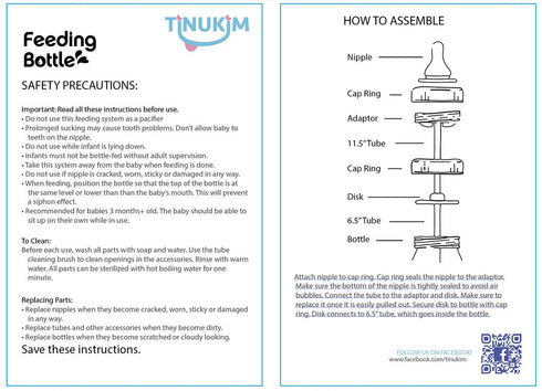 iFeed 4 Ounce Self Feeding Baby Bottle with Tube - Handless Anti-Colic Nursing System, Pink - 2-Pack...