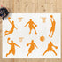 4pcs Basketball Player Stencils 7.8×7.8inch Basketball Stencils with Paint Brush Shooting Dribbling Basketball Theme Template Decor on Walls Fabri...