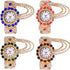 CdyBox Ladies Diamond-studded Watched Quartz Wristwatch Fashion Open Alloy Bracelet Watch 4 Pack...