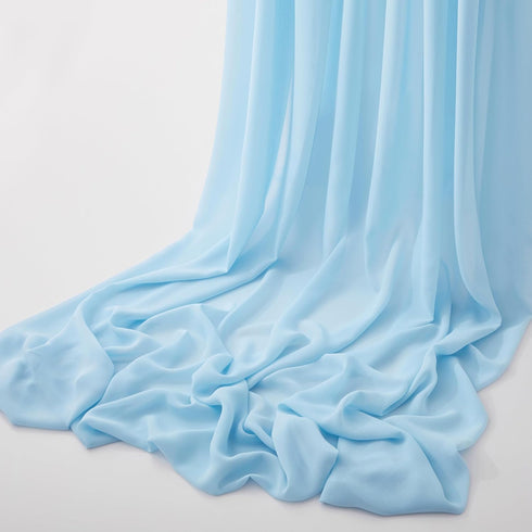60" Wide Light Blue Chiffon Fabric by The Yard Soft Sheer Fabric for Wedding Arch Draping Fabric,Bridal Wedding Dress Sewing DIY,1 Yard...