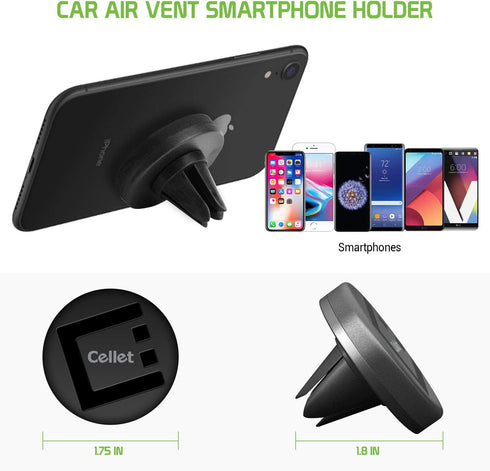 Car Air Vent Cell Phone Holder - Magnetic Phone Holder Mount – Extra Strength Magnets Compatible for iPhone 14 Pro Max Mini 13 12 11 Samsung Galax...