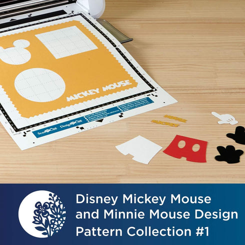 Brother ScanNCut Disney Pattern Collection 1 CADSNP01, Classic Mickey & Minnie Mouse, 26 Designs Disney Vinyl Decals, DIY Valentine's Cards, Appli...