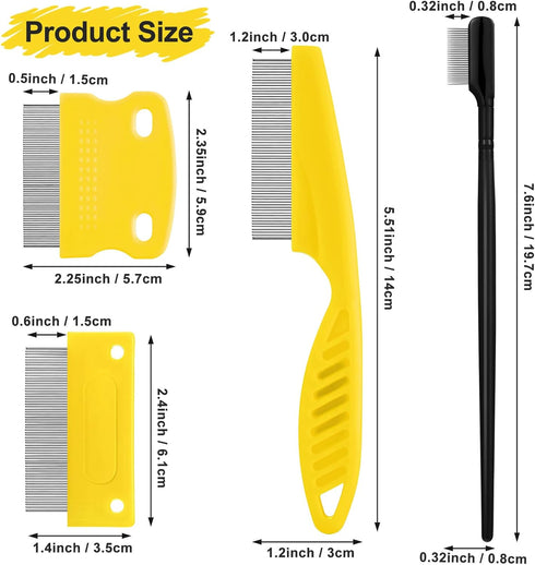 5 Pieces Dog Eye Combs Tear Stain Remover Combs Pet Grooming Comb for Small Dogs Gently Removing Eye Mucus and Crust (Yellow, Black)...