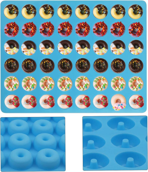 Palksky (4 PCS) Donut silicone Gummy Mold/Mini Donut Pan/Ring Gummy Candy Mold for Chocolate Jelly Ice Cube Pralines Caramels Ganache Snacks(with ...