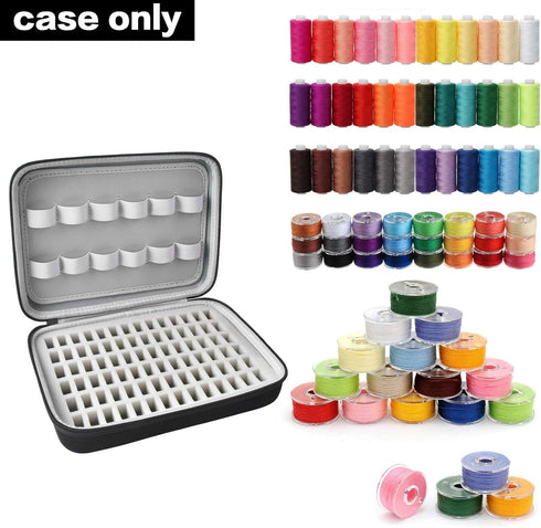 Bobbin Holder Case Thread Organizer, Spool Storage Container Holds Up to 84pcs Bobbins and 24pcs Sewing Thread Spools Compatible with Brother for ...