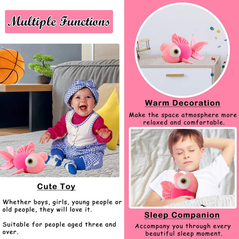 Goldfish Stuffed Animal Fish Plush Pink Cute Fish Toy for Girls Boys, 13.78 inch...