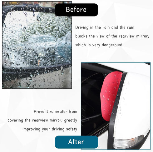 2 PCS Car Mirror Rain Visor Guard, Carbon Fiber Side Mirror Rain Visor Eyebrow, Waterproof Side Rear View Mirror Protecter, Universal Exterior Acc...