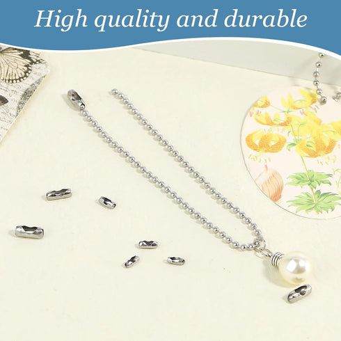50 Pcs Replacement Blind Pull Cord Connector Ball Pull Chain Connectors Blinds Stainless Steel Bead Chain Connectors Clasps for Beaded Ball Chain ...