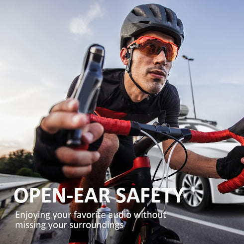 Bone Conduction Headphones, Open-Ear Wireless Bluetooth 5.3 Workout Headphones with Microphones, 20H Playtime, Waterproof Wireless Earphones for S...