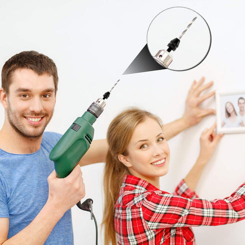 Keyless Drill Chuck Bit 1/4 Inch Hex Shank Keyless Drill Chuck Fast Change Converter Extension Screwdriver Drill Adapter in 0.3-6.5 mm, 0.3-3.6 mm...