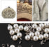 Walfront Beads for Fabric Decoration Mixed Pearls Round Rivets Studs Buttons Embellishments Pearls for Leathercrafts Bag Shoes Clothes Bracelet (W...