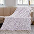 FY FIBER HOUSE Flannel Fleece Throw Blanket Super Soft Lightweight Microfiber with Flower Print for Couch, 50"X60", Lavender...