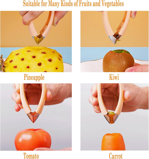 Strawberry Huller Stem Remover Tomato Corer Potato Tweezers Carrot Cutter Pineapple Peeler Clip for Fruit and Vegetable (Orange)...