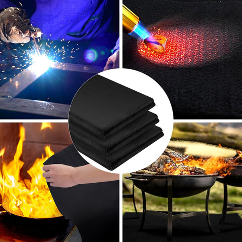 Carbon Felt Welding Blanket Fireproof - 2 Packs 12" X 27" Heat Resistant Fabric 1800°F High Temp Insulation Pad, Brazing Heat Shield Mat for Torch...