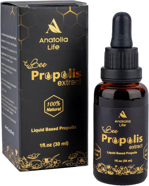 Natural Bee Propolis Extract, 30 mL, Advanced Liquid Tincture Immune System Booster and Seasonal Defense, Pure High Potency Herbal Supplement, Non...