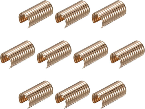 uxcell Leather Rope Clip, 50Pcs Cylindrical Crimping Cord Crimps Foldable String Leather Cord Fastener for DIY Lanyard, Tassel, Jewelry Making, Go...