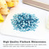 1440PCS SS16 Crystal Glass Flatback Rhinestones, Round Flat Back Crystal Gems for Nail Art and Craft Clothes, Glue Fix Diamond Stones Aquamarine/L...