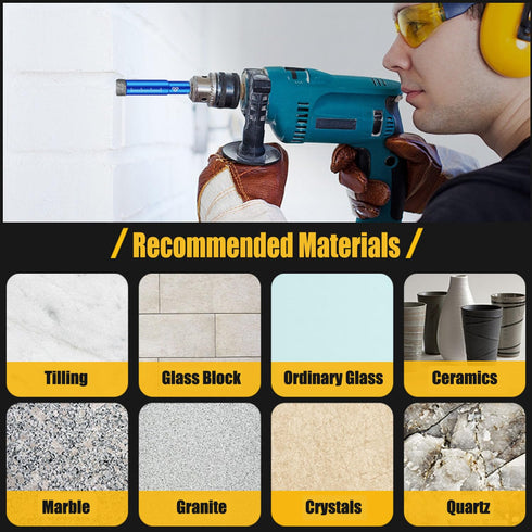 9 Pack Premium Diamond Drill Bit Set - Versatile Tools for Precise Drilling on Porcelain, Ceramic, Glass, Marble, and More...