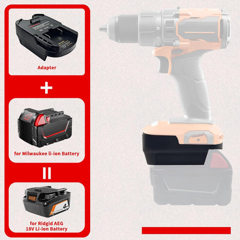 Adapter Convert for DeWalt/for Milwaukee to Ridgid AEG, DM18AR Battery Converter for DeWalt 20V&for Milwaukee M18 18V Lithium Battery to Work with...
