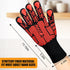 BBQ Gloves,1472°F Extreme Heat Resistant Barbecue Gloves,Silicone Non-Slip Oven Gloves,Kitchen Gloves for Cooking,Grilling,and Baking(Red)...