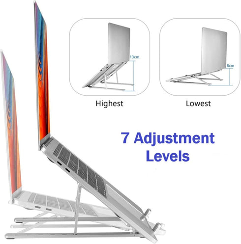 Laptop Stand, Laptop Riser, Computer Stand for Laptop, Aluminum Foldable Laptop Stand for Desk, Compatible with Dell, HP, MacBook, Lenovo and More...